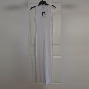 White Ribbed Tank Dress